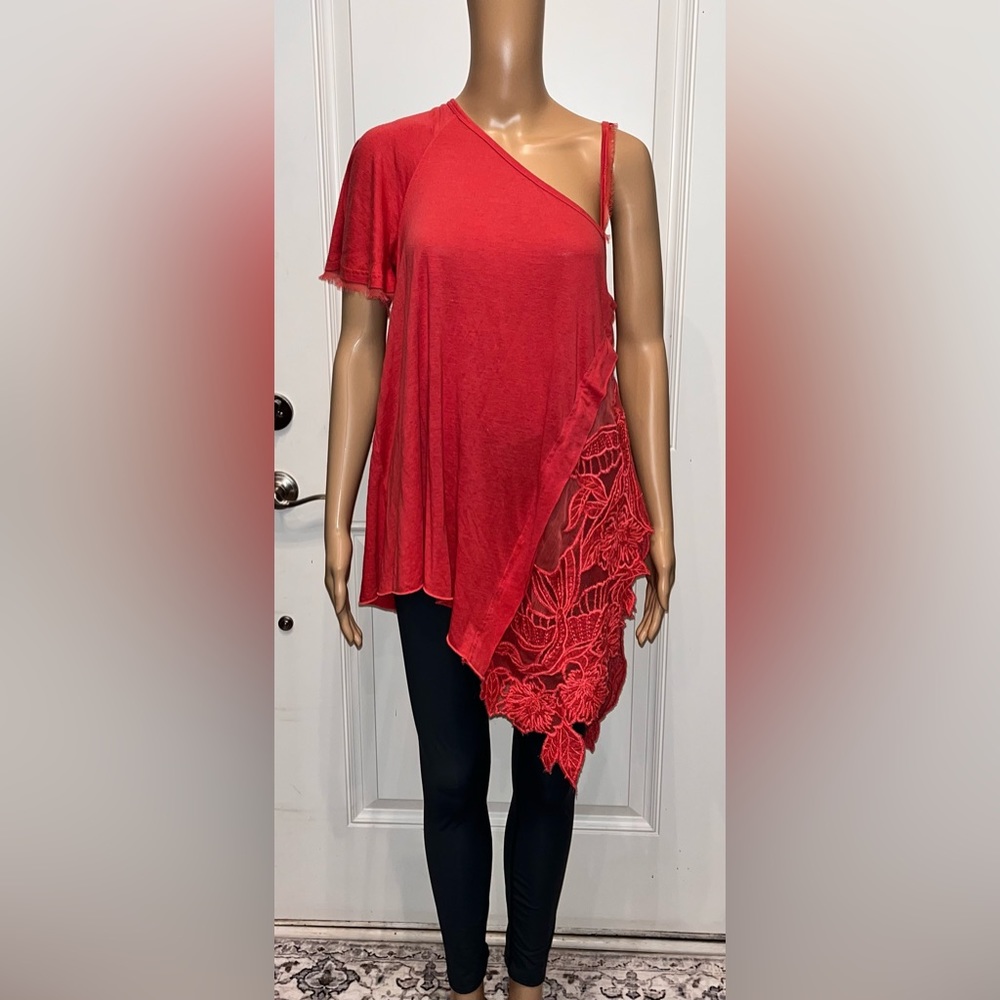 Freepeople Lace Asymmetrical Top